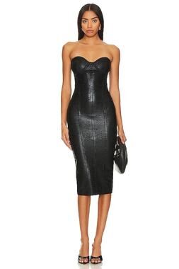 Retrofete Charlize Knit Dress in Coated Black XS